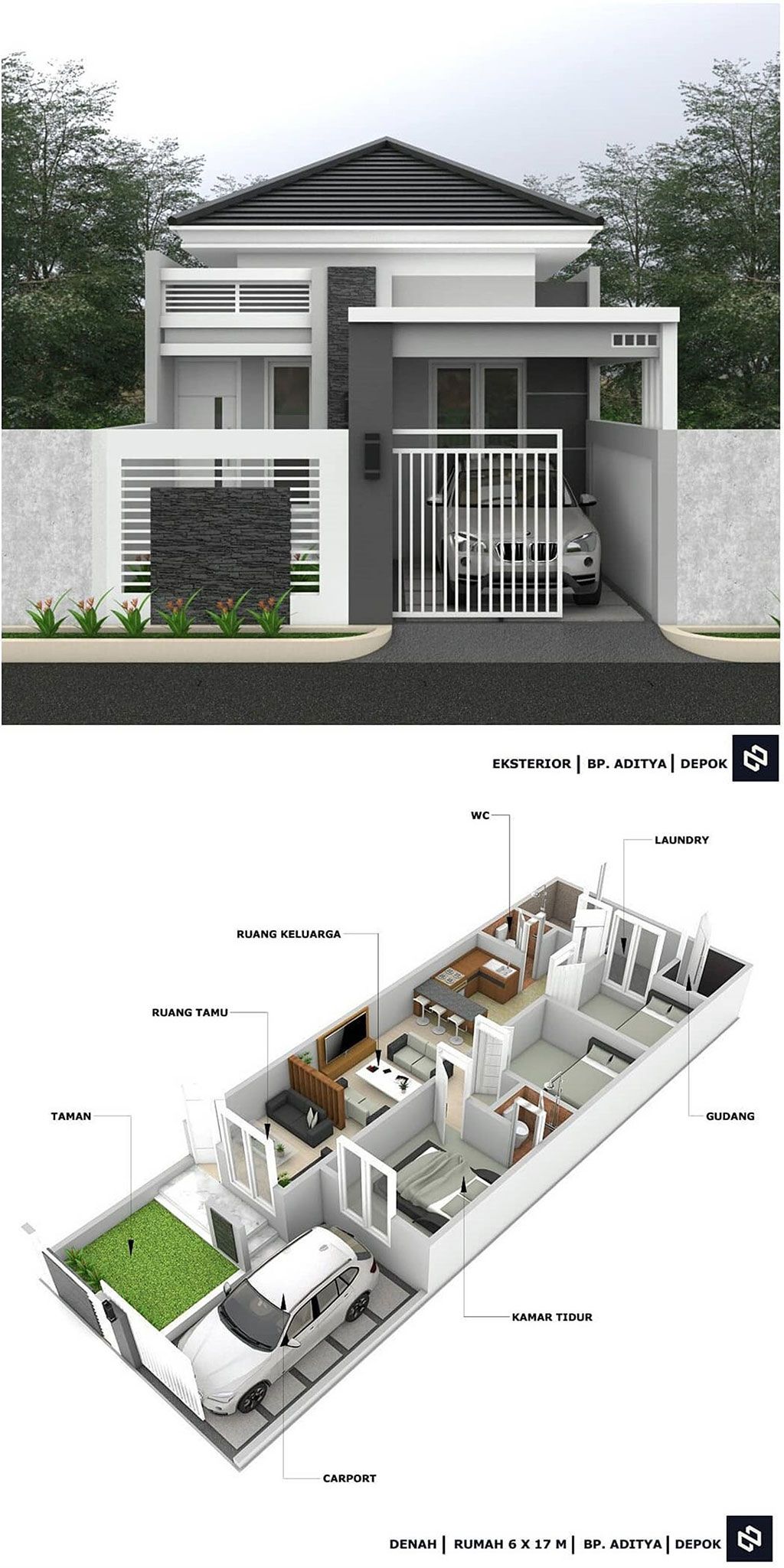 Desain Rumah 1 Lantai 3 Kamar Minimalis123