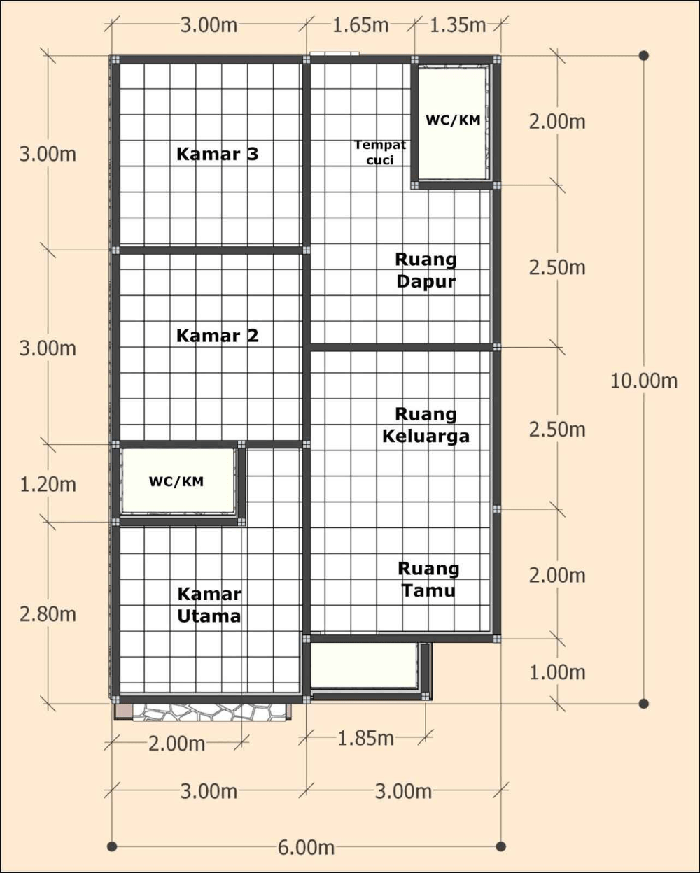 Desain Rumah Kamar 2 Minimalis123
