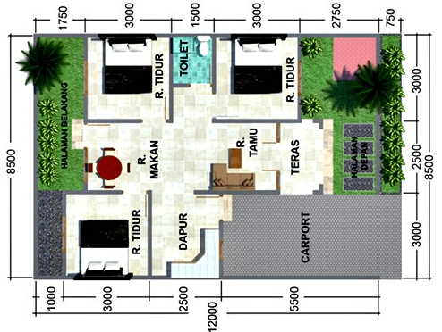ukuran rumah ideal 3 kamar tidur ukuran rumah ideal 3 kamar tidur