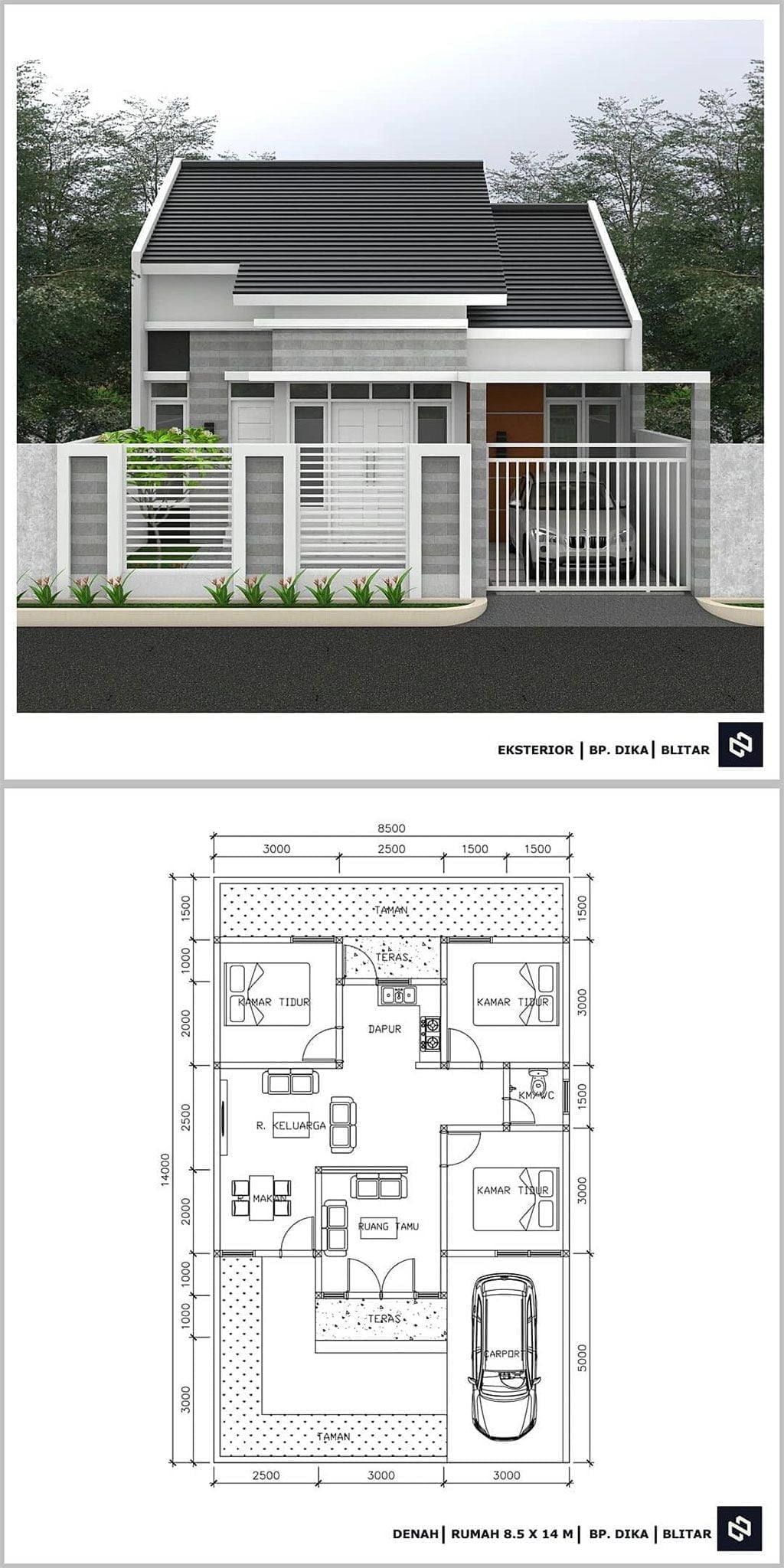 Desain Rumah Minimalis 3 Kamar 2020 Minimalis123